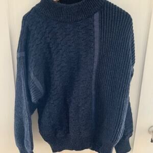 Vintage Jockey sweater w leather stripe!